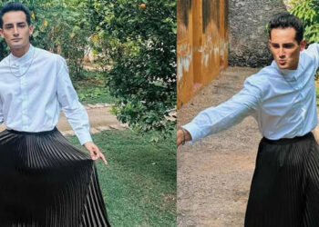 Emilio Osorio presume su falda y reacciona a críticas en redes sociales
