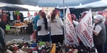 Tianguistas de la Juárez se molestan por mitin político de Morena programado en su área laboral