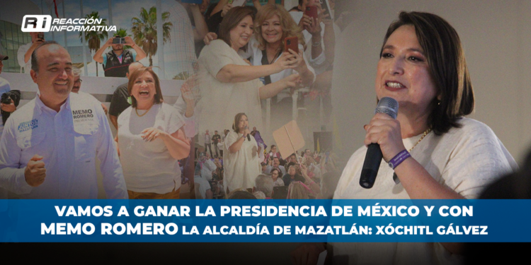 Vamos a ganar la Presidencia de México y con Memo Romero la alcaldía de Mazatlán: Xóchitl Gálvez