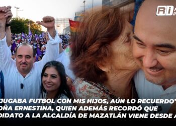 Doña Ernestina de 87 años, besa a Memo Romero, ella lo conoció cuando él desde niño corría por las calles de la Shimizu