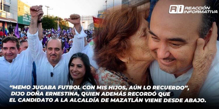 Doña Ernestina de 87 años, besa a Memo Romero, ella lo conoció cuando él desde niño corría por las calles de la Shimizu