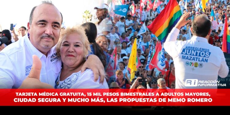 Tarjeta médica GRATUITA, 15 mil pesos bimestrales a adultos mayores, ciudad segura y mucho más, las propuestas de Memo Romero rumbo a la presidencia de Mazatlán