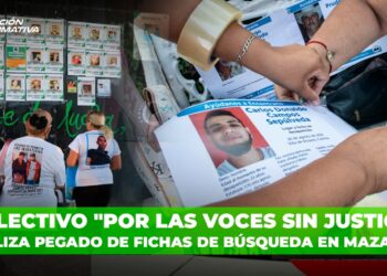 Colectivo “Por las Voces Sin Justicia” realiza pegado de fichas de búsqueda en Mazatlán