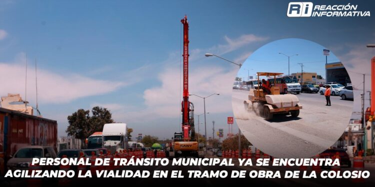 Personal de tránsito municipal ya se encuentra agilizando la vialidad en el tramo de obra de la Colosio