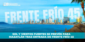 Sol y vientos fuertes se prevén para Mazatlán tras entrada de frente frío 45