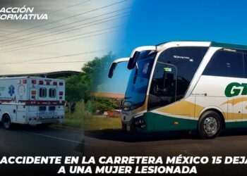 Accidente en la Carretera México 15 deja a una mujer lesionada