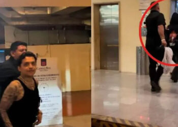 Christian Nodal y Ángela Aguilar son captados llegando a hotel tras presentación en Monterrey