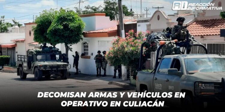 Decomisan armas y vehículos en operativo en Culiacán