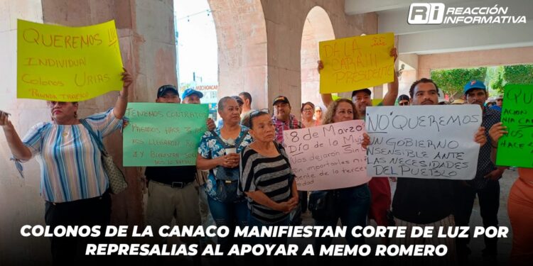 Colonos de la Canaco manifiestan corte de luz por represalias al apoyar a Memo Romero