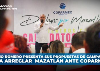 Memo Romero presenta sus propuestas de campaña para arreglar Mazatlán ante COPARMEX