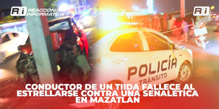 Hombre de 38 años pierde la vida al impactarse contra señalética en Mazatlán