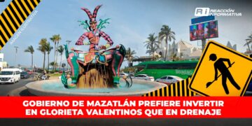 Gobierno de Mazatlán se olvida del drenaje y que la ciudad está oscura; invertirán en glorieta de Valentinos