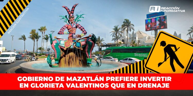 Gobierno de Mazatlán se olvida del drenaje y que la ciudad está oscura; invertirán en glorieta de Valentinos