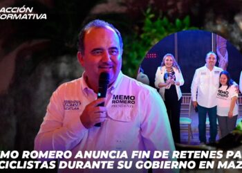 Memo Romero anuncia fin de retenes para motociclistas durante su gobierno en Mazatlán