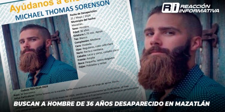 Buscan a hombre de 36 años desaparecido en Mazatlán