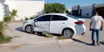 Se registra accidente en fraccionamiento Viñedos en Los Mochis.