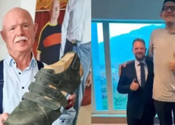 Regalan zapatos al venezolano con los pies más grandes del mundo