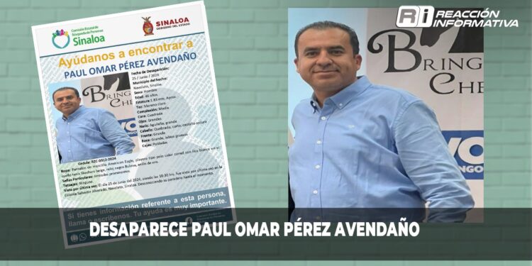 Desaparece Paul Omar Pérez Avendaño