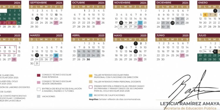 Ciclo escolar 2024-2025: Inicio de clases, vacaciones y feriados