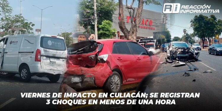 Viernes de impacto en Culiacán; se registran 3 choques en menos de una hora