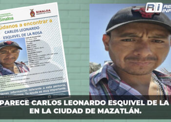 Desaparece Carlos Leonardo Esquivel de la Rosa en la ciudad de Mazatlán.