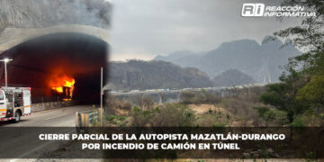 Camión se incendia en uno de los túneles de la Mazatlán-Durango