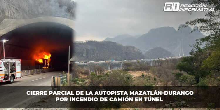 Camión se incendia en uno de los túneles de la Mazatlán-Durango