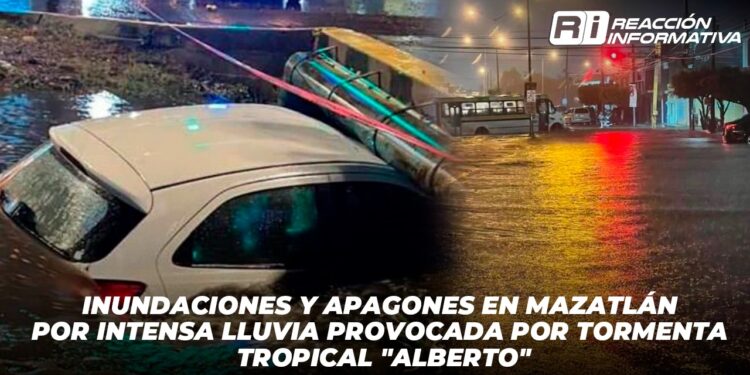 Inundaciones y apagones en Mazatlán tras la primera lluvia de la temporada