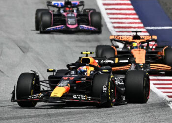 Checo Pérez, séptimo en el GP de Austria, la carrera que perdieron Verstappen y Norris; ganó Russell