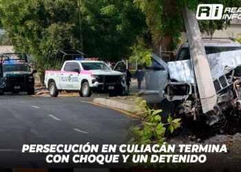 Persecución en Culiacán termina con choque y un detenido.