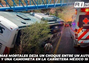 Choque entre autobús y camioneta deja dos muertos y varios lesionados en la México 15