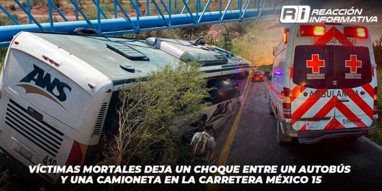 Choque entre autobús y camioneta deja dos muertos y varios lesionados en la México 15
