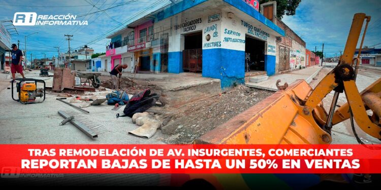 Tras remodelación de Av. Insurgentes, comerciantes reportan bajas de hasta un 50% en ventas