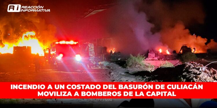 Incendio a un costado del basurón de Culiacán moviliza a Bomberos de la capital