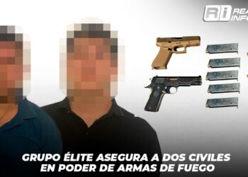 Policía Estatal Preventiva asegura a dos civiles en poder de armas de fuego