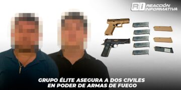 Policía Estatal Preventiva asegura a dos civiles en poder de armas de fuego