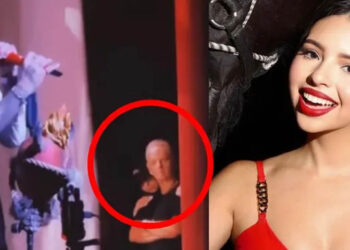 Ángela Aguilar acompañó a Christian Nodal en concierto del Auditorio Nacional, pero estaba escondida