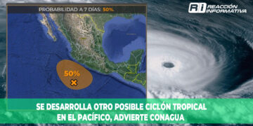 Se desarrolla otro posible ciclón tropical en el Pacífico, advierte Conagua