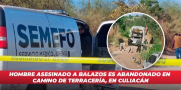 Hombre asesinado a balazos es abandonado en camino de terracería, en Culiacán