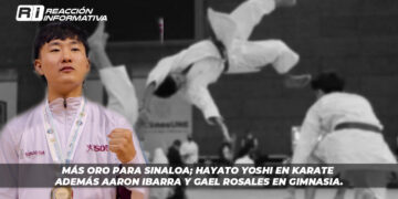 Más oro para Sinaloa; Hayato Yoshi en Karate además Aaron Ibarra y Gael Rosales en Gimnasia.