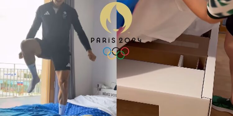 Atleta pone a prueba las camas ‘anti-sexo’ de París 2024