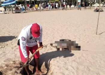 Salvavidas de Mazatlán pone a salvo a dos turistas que eran jalados por el mar en la Isla de la Piedra