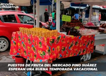 Puestos de fruta del Mercado Pino Suárez esperan una buena temporada vacacional