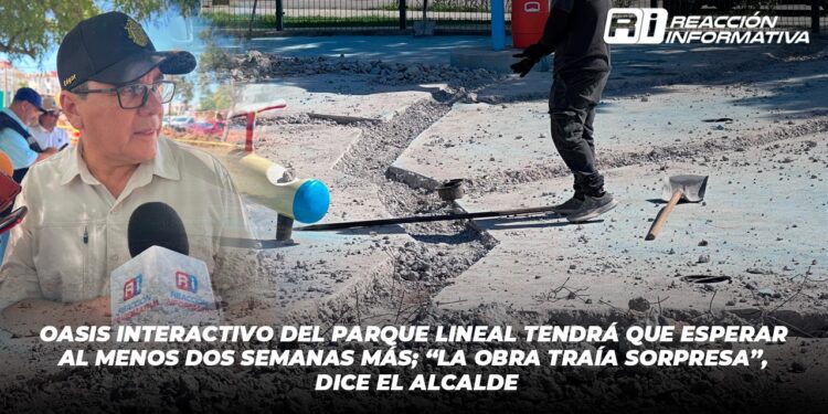 Oasis Interactivo del Parque Lineal tendrá que esperar al menos dos semanas más; “la obra traía sorpresa”, dice el alcalde