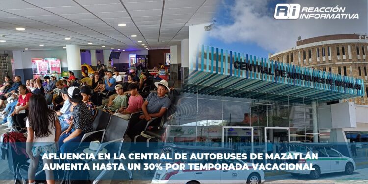 Afluencia en la Central de Autobuses de Mazatlán aumenta hasta un 30% por temporada vacacional