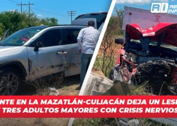 Accidente en la Mazatlán-Culiacán deja un lesionado y tres adultos mayores con crisis nerviosa
