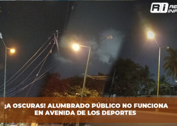 ¡A oscuras! Alumbrado público no funciona en Avenida de los Deportes