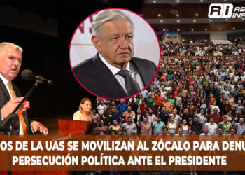 Alumnos de la UAS se movilizan al Zócalo para denunciar persecución política ante el presidente