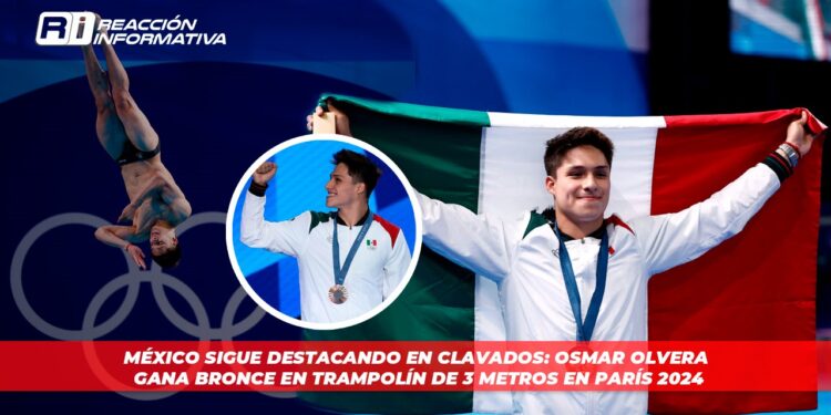 México sigue destacando en clavados: Osmar Olvera gana bronce en trampolín de 3 metros en París 2024
