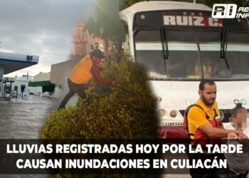Lluvias registradas hoy por la tarde causan inundaciones en Culiacán